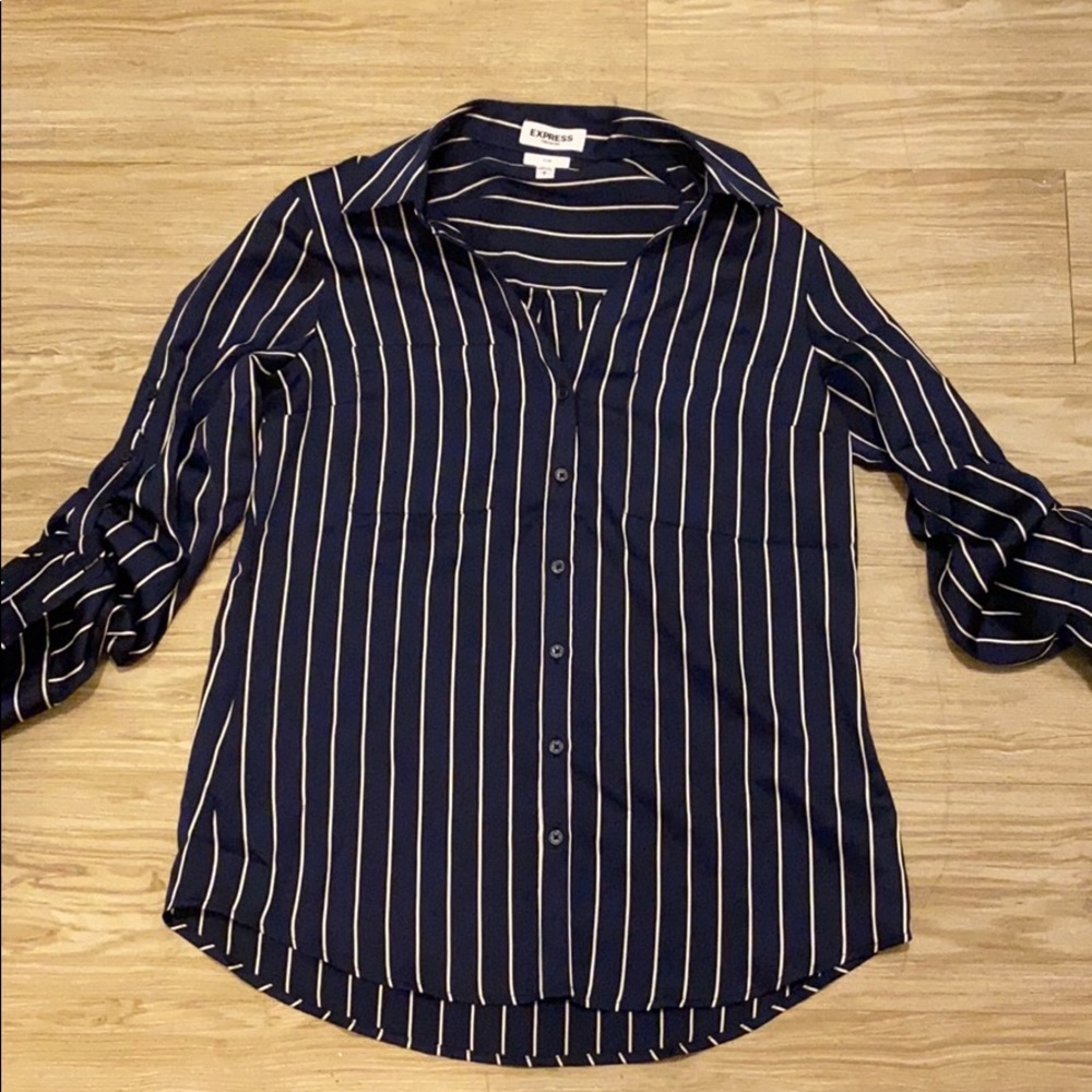 Striped Express slim button up